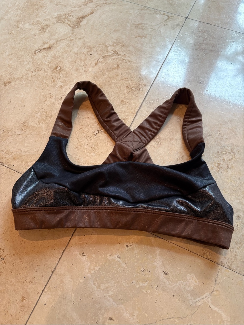 Target Brown and Black Cross-Back Sports Bralette